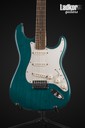 2000 Fender American Deluxe Stratocaster Teal Green Transparent SSS Ash Rosewood