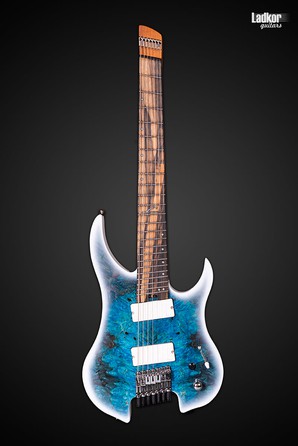 Legator G7FOD Arctic Blue Ghost Headless Fanned Fret Multi-Scale 7 String Fishman Fluence Overdrive Series NEW