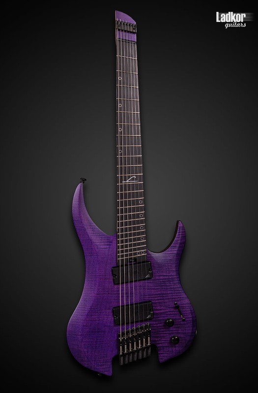 Legator G7FSS Purple Flame Maple Ghost Satin Headless Fanned Fret Multi-Scale 7 String Super Shred Series NEW