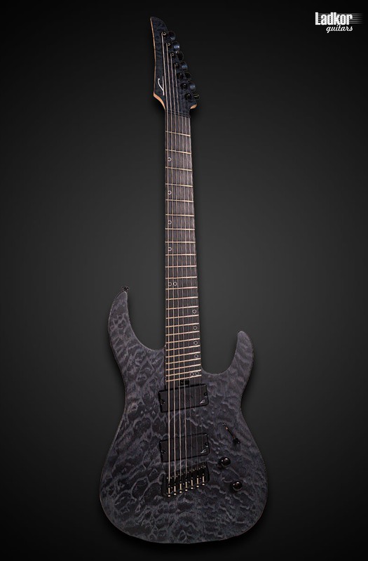 Legator N7FSS Black Quilt Maple Ninja Satin Fanned Fret Multi-Scale 7 String Super Shred Series NEW